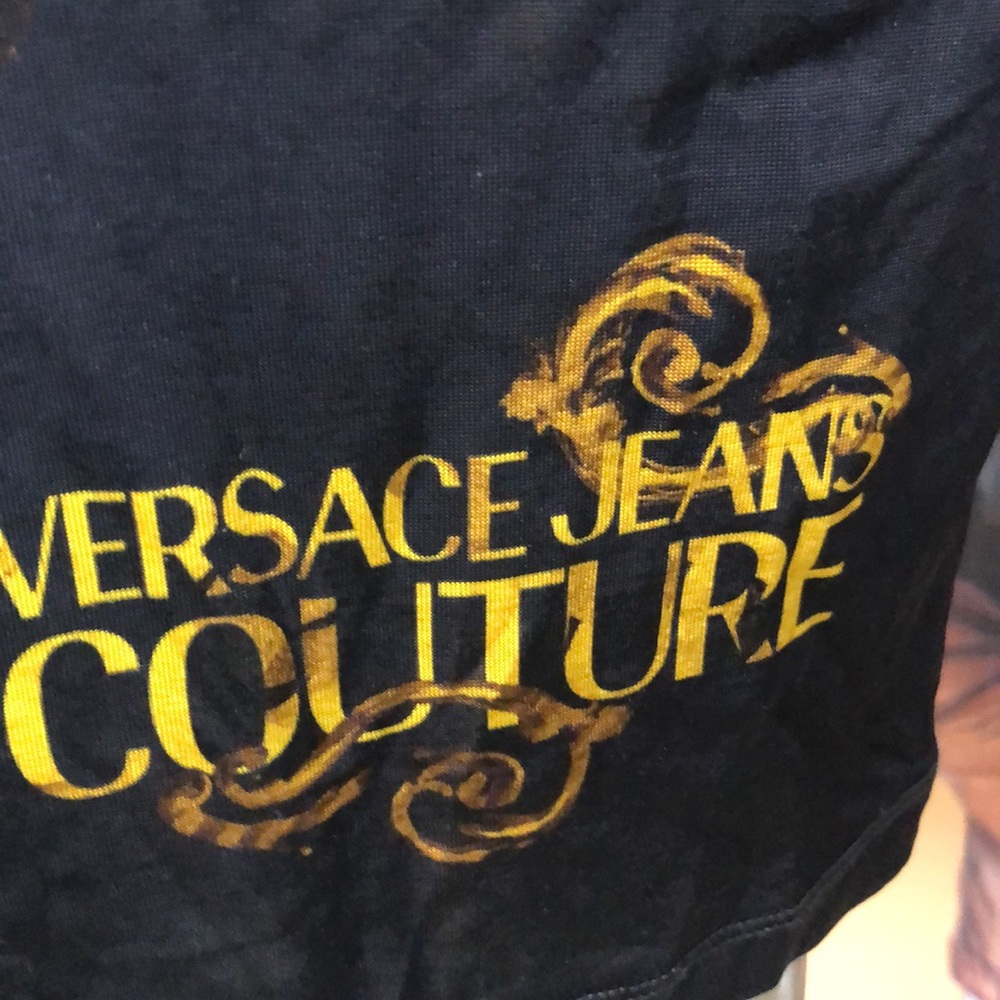 Versace jeans couture Barocco print Black and Gold Long Sleeve Dress Size 4 - Picture 8 of 16